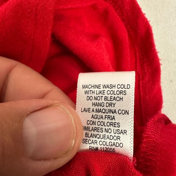 Red V-Neck 3/4 Sleeve Top XL 55% Polyester 40% Rayon 5% Spandex - Picture 4 of 4